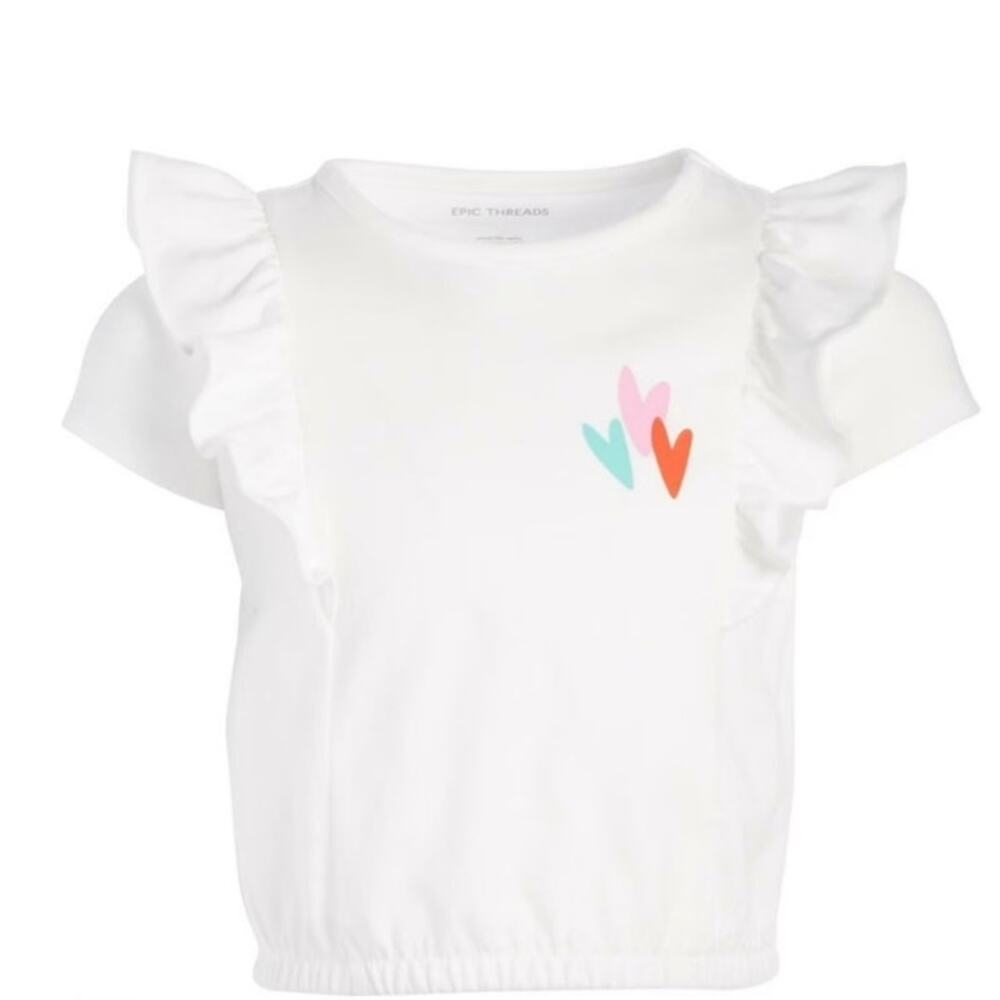 Epic Threads Toddler Girls Heart Ruffle T-Shirt 3T